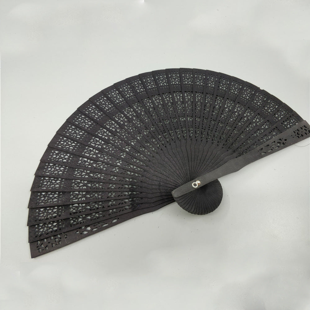 Very Popular Colourful Vintage Hollow Wood Hand Fan Chinese Fragrant Wooden Folding Fans
