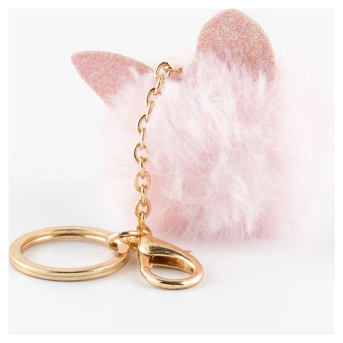 Teen Girls' Gold Pom Pom Cat Best Friend Keychains, Metal Keyring Set, 3 Pack, 93783