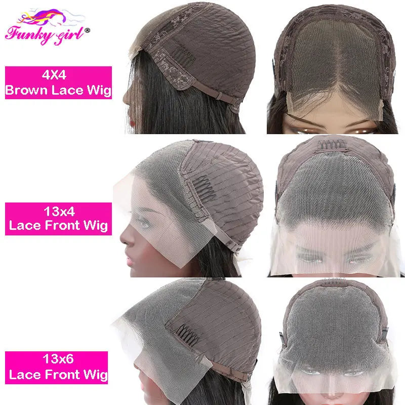 Body Wave 13x4 Transparent Lace Frontal Wig 100% Human Hair Wig Brazilian 4x4 Lace Closure Human Hair Wigs For Women PrePlucked