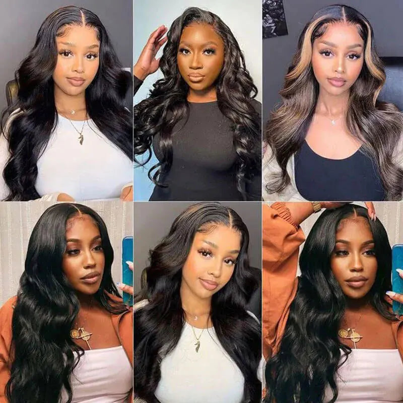 Body Wave 13x4 Transparent Lace Frontal Wig 100% Human Hair Wig Brazilian 4x4 Lace Closure Human Hair Wigs For Women PrePlucked