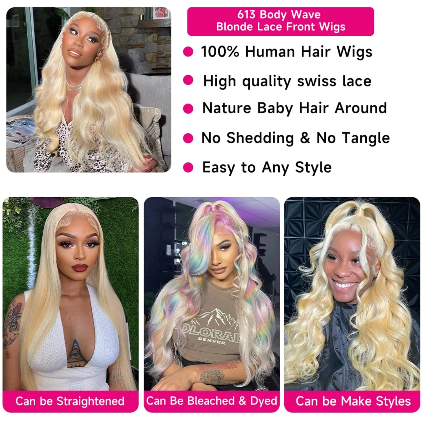 613 Hd Lace Frontal Wig Human Hair Body Wave 13x6 13x4 Lace Front Wig 180 Density Blonde Human Lace Front Wig 613 Human Hair Wig