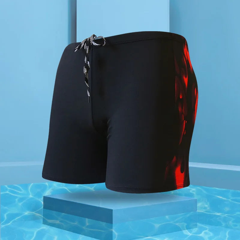 Men's Swimwear Pants Summer Beach Swim Shorts Trunks Swimsuit Swimming Trunks Boxer Briefs Quick Dry Sswimming Trunks