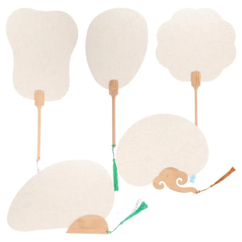 5Pcs Creative Kids Graffiti Fans Paper Round Fans Painting Fans Kids Graffiti Fans Hand Fan Hand Fan To Paint Diy Painting