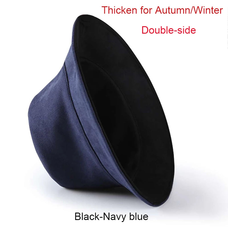 Large Big Size Sun Hats Men Summer Double Side Bucket Hat Men's Panama Fedoras Outdoor Fisherman Hat Visor Basin Cap Beach Hat