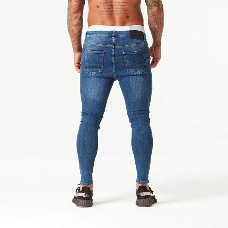 Melody Spray On Jeans 3 Colors Skinny Stretch Jeans For Men Denim Wash Broken Ripped Jeans Fashion Brand Biker Jeans Men Clothes