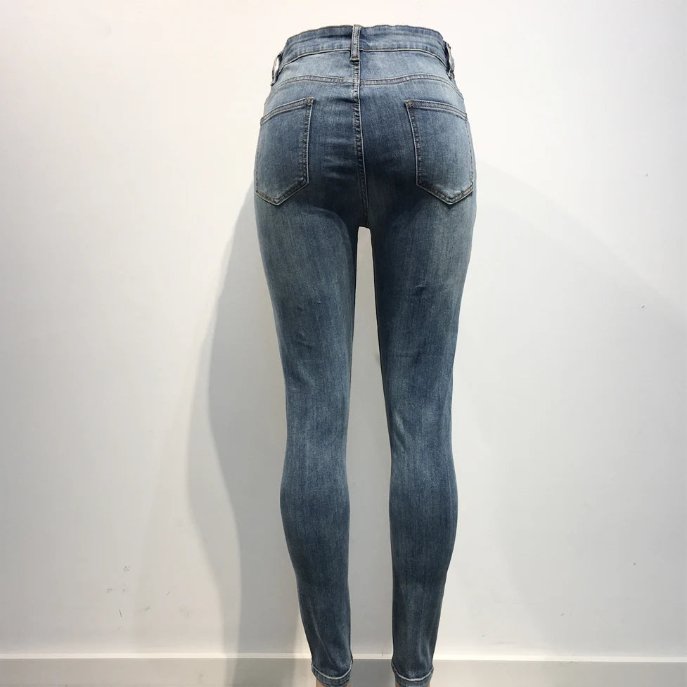 Melody Spray On Jeans 3 Colors Skinny Stretch Jeans For Men Denim Wash Broken Ripped Jeans Fashion Brand Biker Jeans Men Clothes