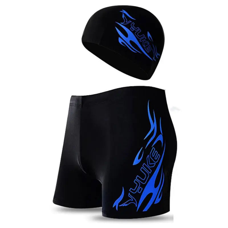 Newest Men's Swimming Set Swim Trunks Glasses Cap Carry Bag Plus Size Swimwear Men Swimsuit Bathing Suit Beach Boxer Shorts
