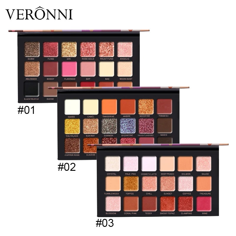 VERONNI 18 Color Charming Eyeshadow Glitter Eye shadow matte Eye shadow Palette Shimmer EyeShadow Powder Fashion Color