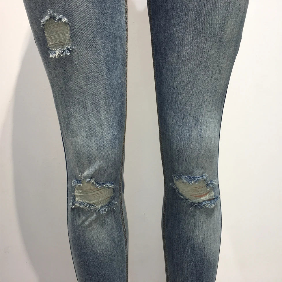 Melody Spray On Jeans 3 Colors Skinny Stretch Jeans For Men Denim Wash Broken Ripped Jeans Fashion Brand Biker Jeans Men Clothes