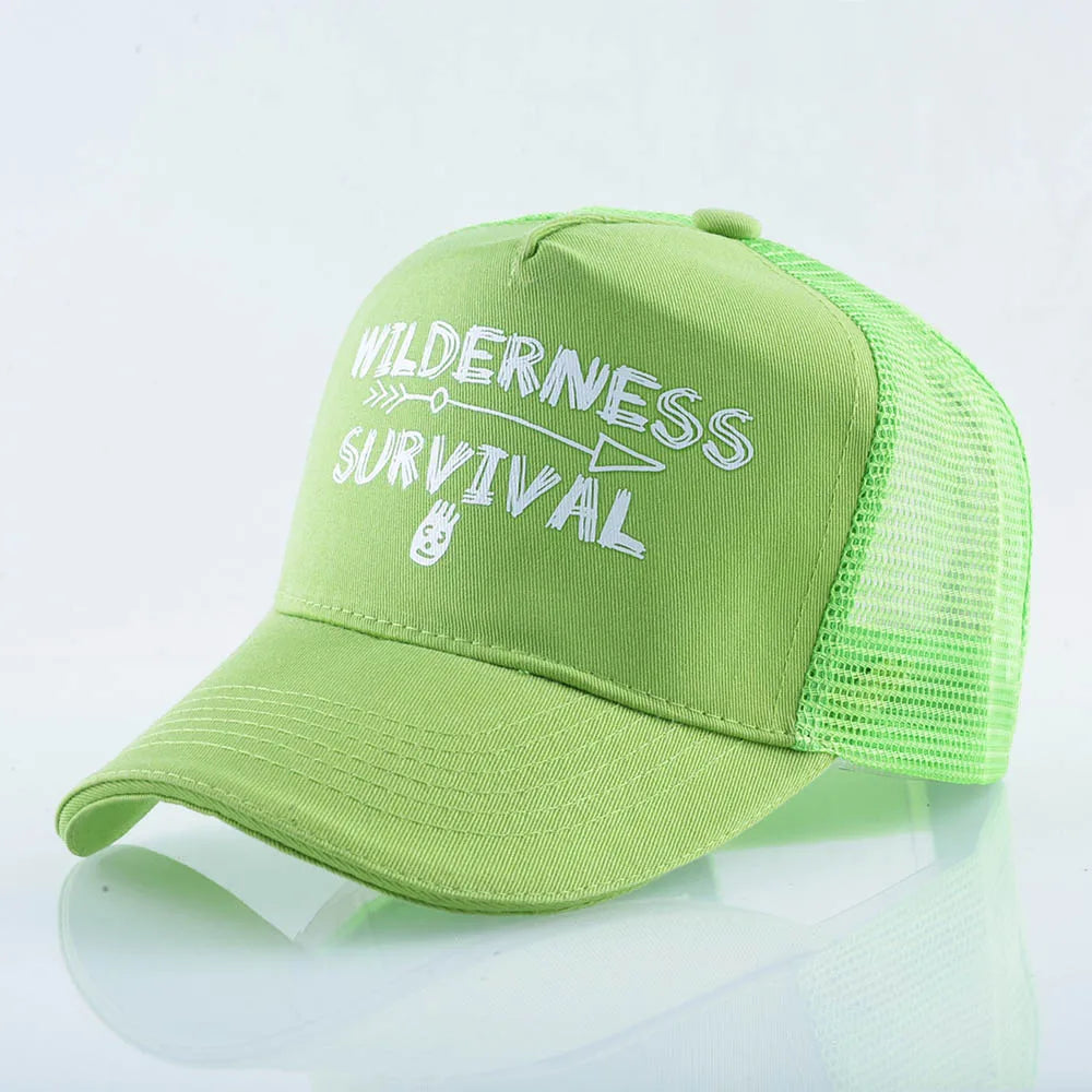FS Stylish Green Orange 5 Panel Baseball Caps For Men Women Breathable Snapback Hip Hop Cap Mesh Trucker Hat Bones Masculinos