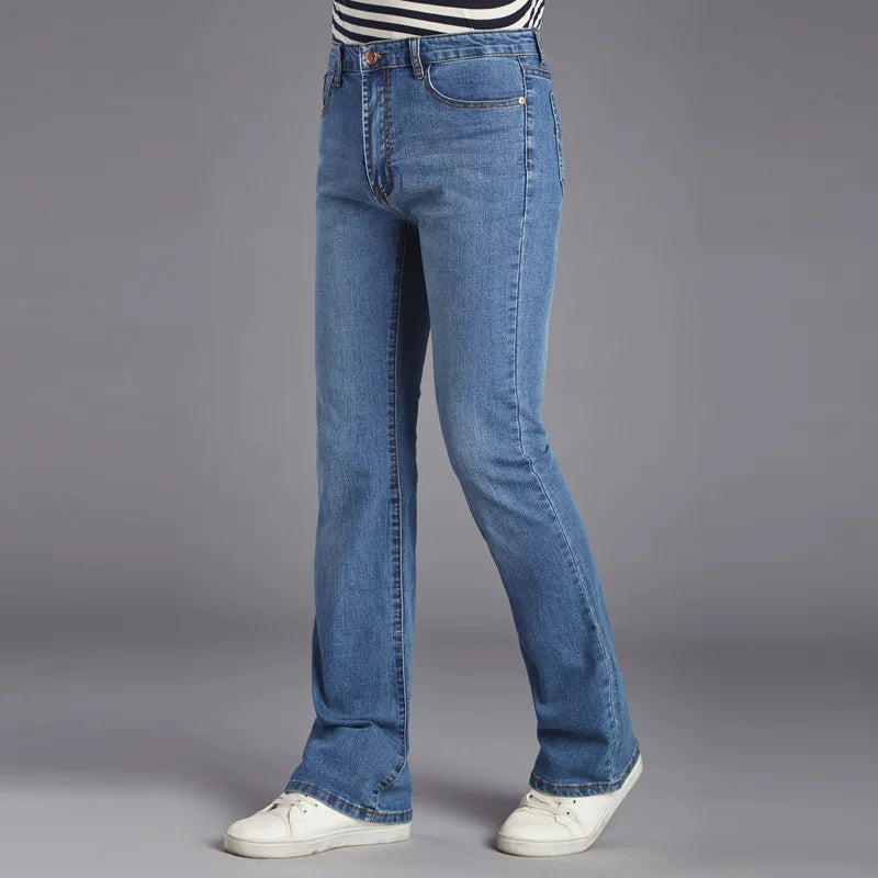 ICPANS Men's Flare jeans Pants Bell Bottom Cargo Jeans Slim Blue BootCut Flared Denim Jeans For Men Trousers Boot Cut 2019 New