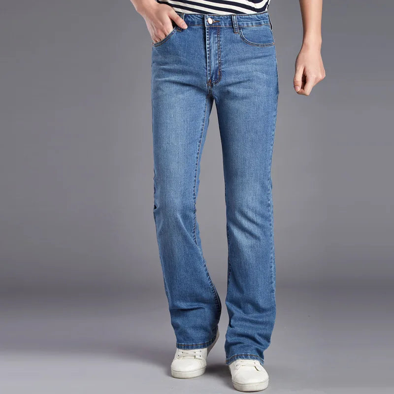 ICPANS Men's Flare jeans Pants Bell Bottom Cargo Jeans Slim Blue BootCut Flared Denim Jeans For Men Trousers Boot Cut 2019 New