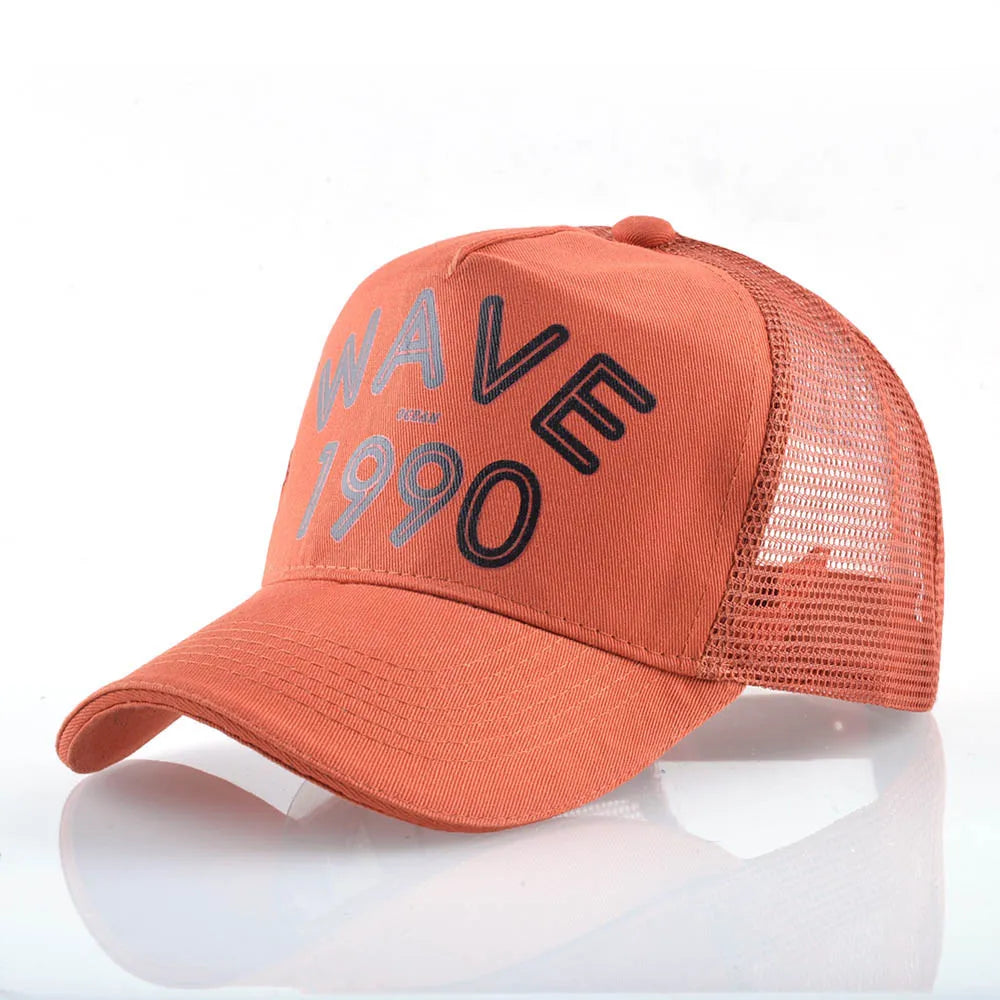 FS Orange Green 5 Panel Mesh Trucker Hats Snapback Hip Hop Cap Summer Breathable Baseball Caps For Men Women Bones Masculino