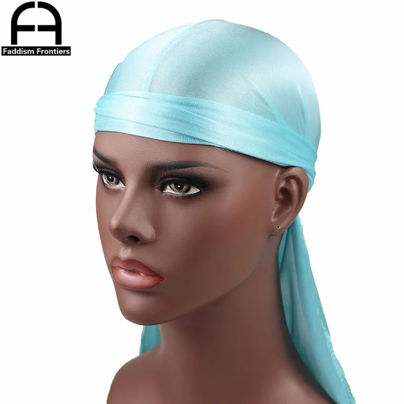 New Luxury Men's Silky Durags Bandana Turban Hat Wigs Doo Men Satin Durag Biker Headwear Headband Pirate Hat Hair Accessories