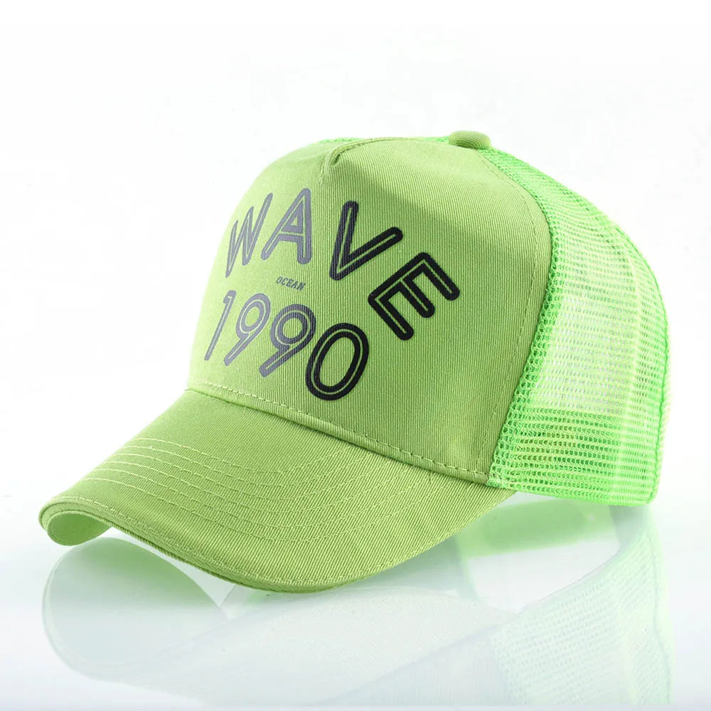 FS Orange Green 5 Panel Mesh Trucker Hats Snapback Hip Hop Cap Summer Breathable Baseball Caps For Men Women Bones Masculino