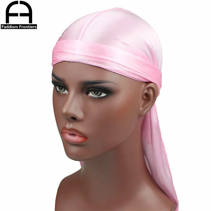 New Luxury Men's Silky Durags Bandana Turban Hat Wigs Doo Men Satin Durag Biker Headwear Headband Pirate Hat Hair Accessories