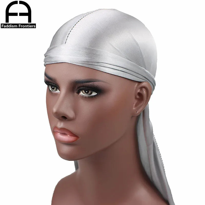 New Luxury Men's Silky Durags Bandana Turban Hat Wigs Doo Men Satin Durag Biker Headwear Headband Pirate Hat Hair Accessories