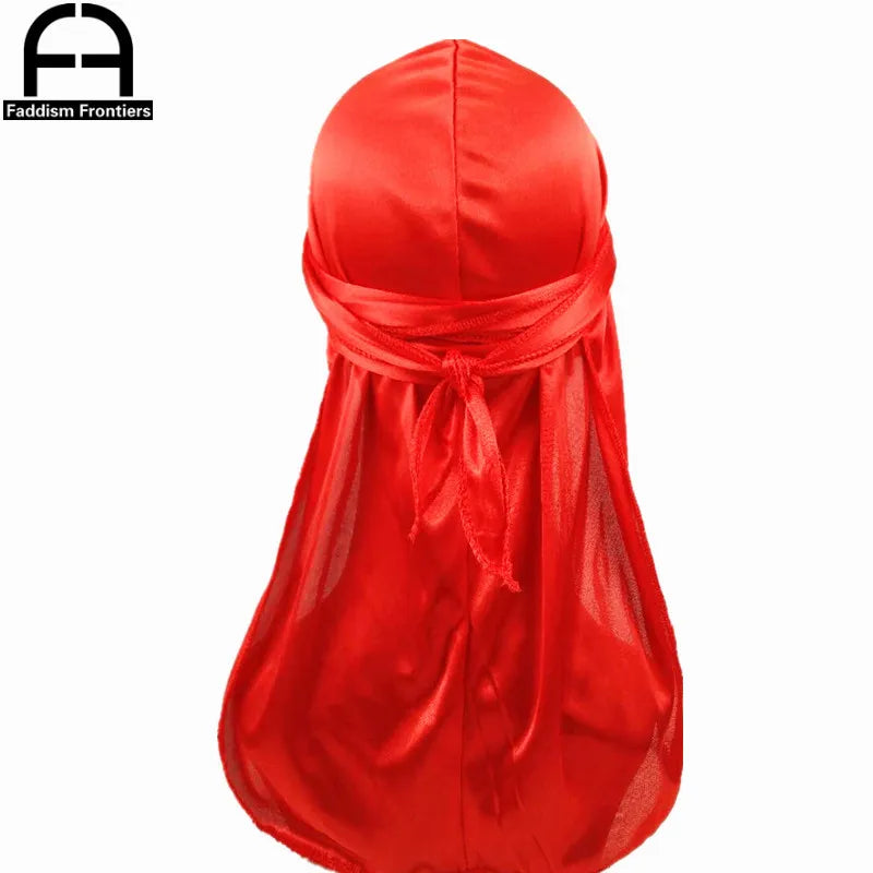 New Luxury Men's Silky Durags Bandana Turban Hat Wigs Doo Men Satin Durag Biker Headwear Headband Pirate Hat Hair Accessories