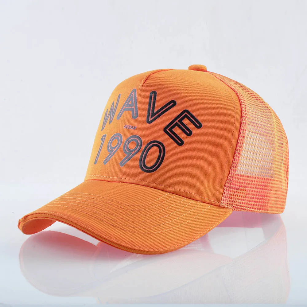 FS Orange Green 5 Panel Mesh Trucker Hats Snapback Hip Hop Cap Summer Breathable Baseball Caps For Men Women Bones Masculino