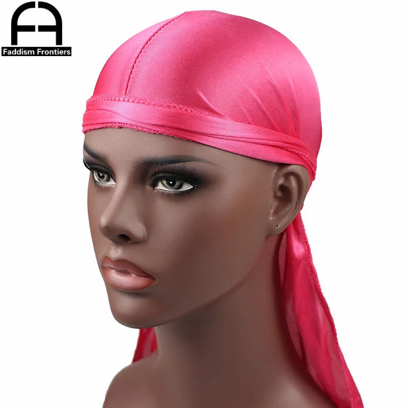 New Luxury Men's Silky Durags Bandana Turban Hat Wigs Doo Men Satin Durag Biker Headwear Headband Pirate Hat Hair Accessories