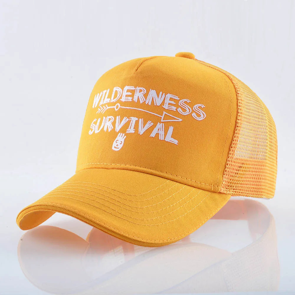 FS Stylish Green Orange 5 Panel Baseball Caps For Men Women Breathable Snapback Hip Hop Cap Mesh Trucker Hat Bones Masculinos
