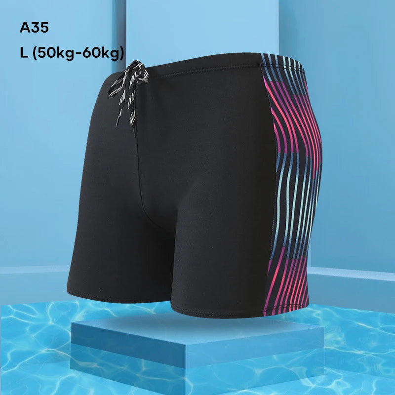 Men's Swimwear Pants Summer Beach Swim Shorts Trunks Swimsuit Swimming Trunks Boxer Briefs Quick Dry Sswimming Trunks