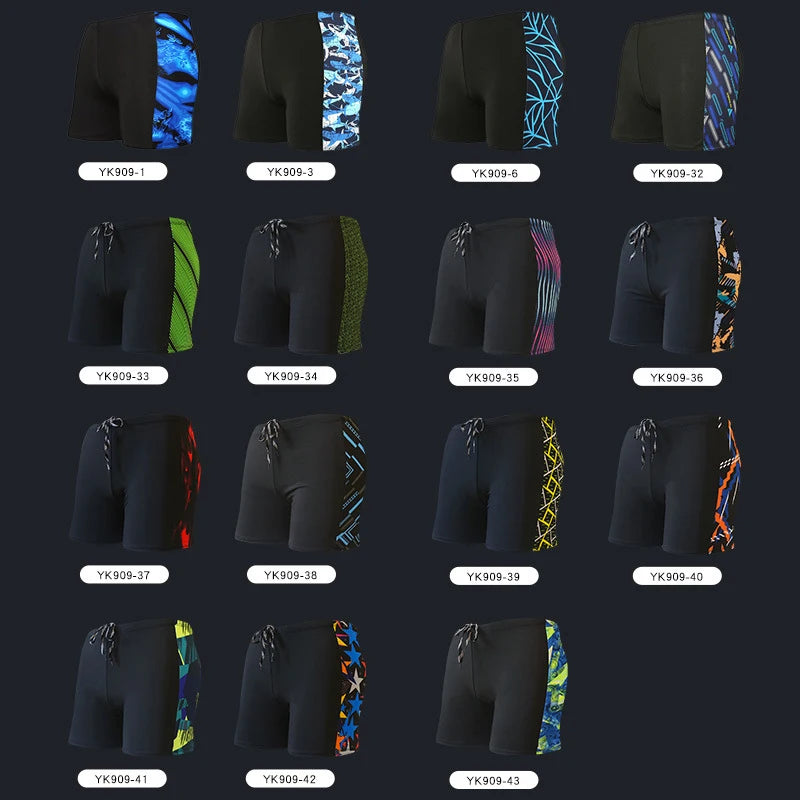 Men's Swimwear Pants Summer Beach Swim Shorts Trunks Swimsuit Swimming Trunks Boxer Briefs Quick Dry Sswimming Trunks