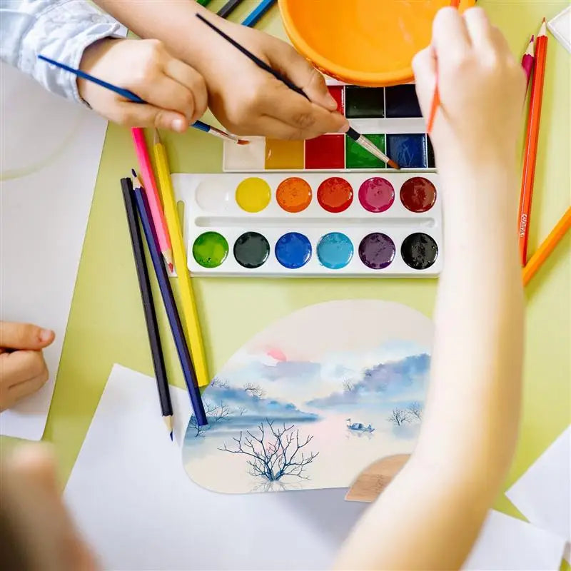 5Pcs Creative Kids Graffiti Fans Paper Round Fans Painting Fans Kids Graffiti Fans Hand Fan Hand Fan To Paint Diy Painting