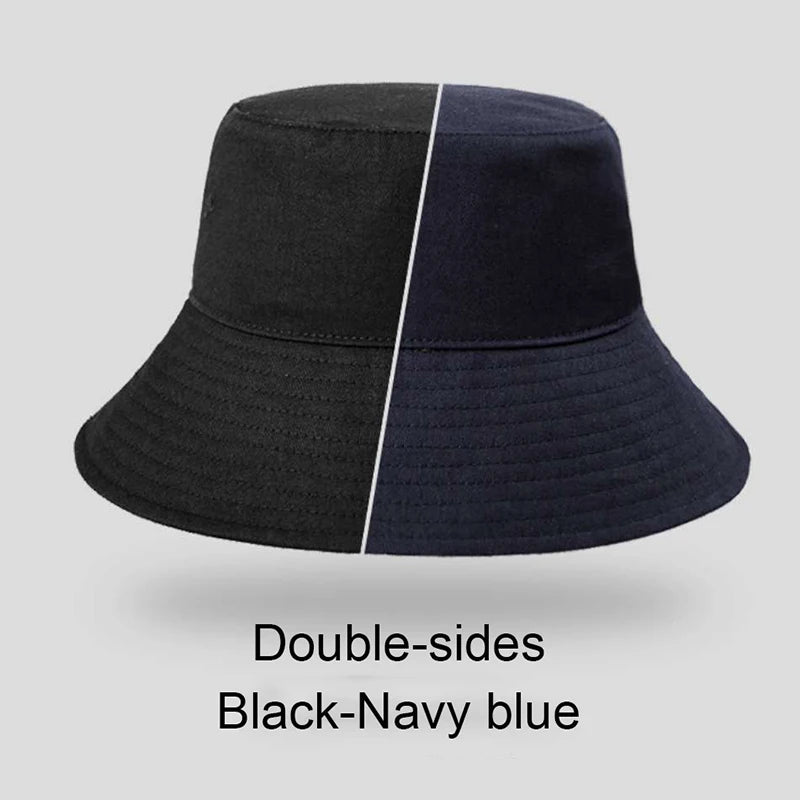 Large Big Size Sun Hats Men Summer Double Side Bucket Hat Men's Panama Fedoras Outdoor Fisherman Hat Visor Basin Cap Beach Hat