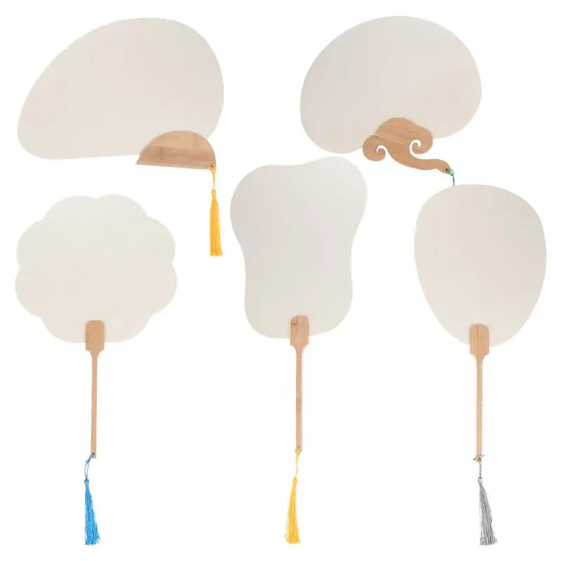 5Pcs Creative Kids Graffiti Fans Paper Round Fans Painting Fans Kids Graffiti Fans Hand Fan Hand Fan To Paint Diy Painting