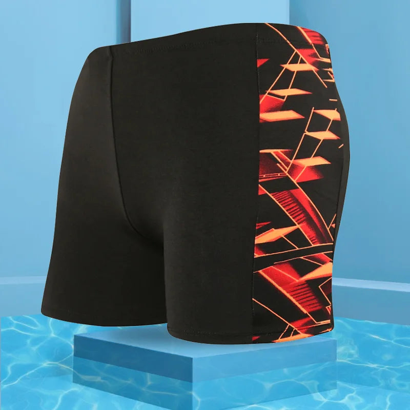 Men's Swimwear Pants Summer Beach Swim Shorts Trunks Swimsuit Swimming Trunks Boxer Briefs Quick Dry Sswimming Trunks