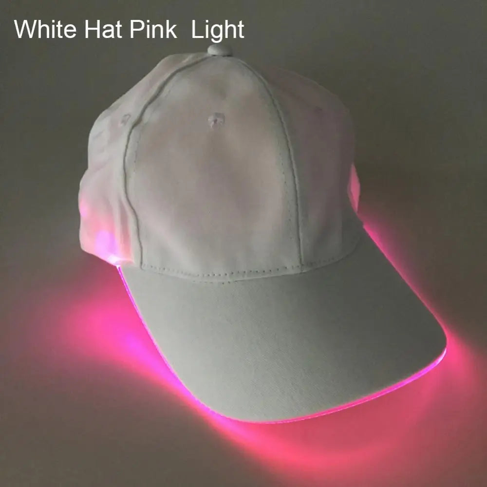 LED Luminous Baseball Hat Christmas Party Peaked Cap Glowing Hat Women Men Casual Skull Caps Cosplay Costume Christmas Party Hat