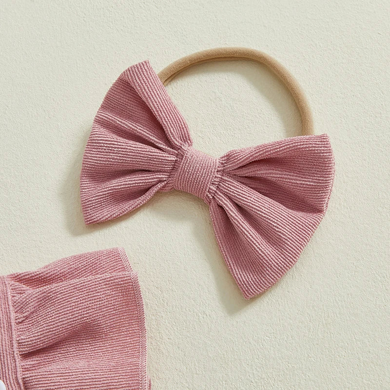 Adorable Toddler Girls Easter Outfit Set with Bunny Embroidery Ruffle Sleeves Romper Headband and Matching Shoes