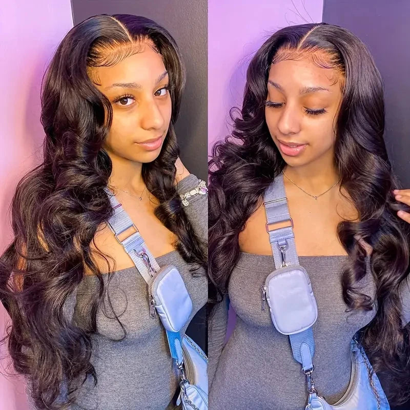 Alimice 5x5 Body Wave Glueless Lace Wig Human Hair 5x5 Lace180% Density Pre Plucked Transparent Lace Wigs Human Hair For Women