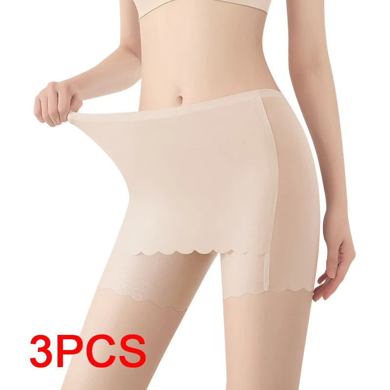 Plus Size Shorts Underwear for Women Shorts Under the Skirt Women's Boxer Safety Short Pants Ice Silk Summer Protective Ruffle
