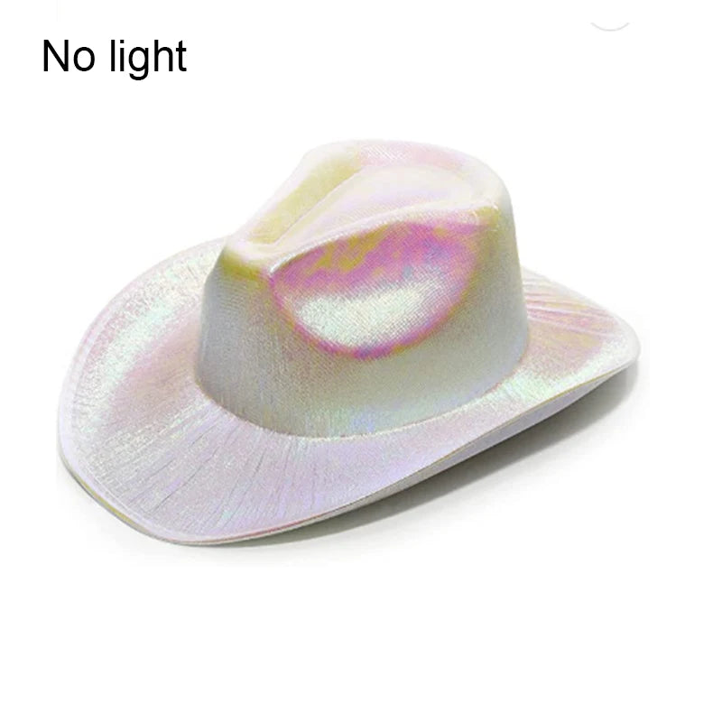Halloween Christmas EL Wire Light Up Sequin Jazz Hat Adult Neon LED Luminous Festival Party Dress Up Cap For Men and Women