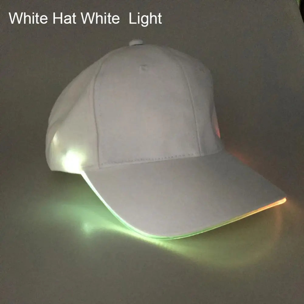 LED Luminous Baseball Hat Christmas Party Peaked Cap Glowing Hat Women Men Casual Skull Caps Cosplay Costume Christmas Party Hat