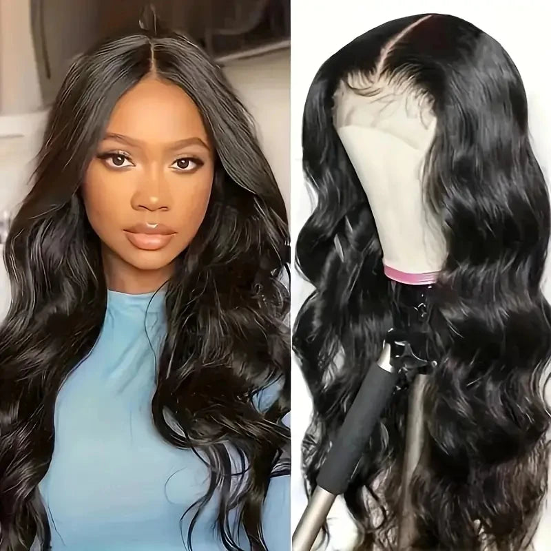 Alimice 5x5 Body Wave Glueless Lace Wig Human Hair 5x5 Lace180% Density Pre Plucked Transparent Lace Wigs Human Hair For Women
