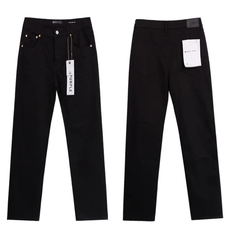 Purple Jeans American High Street Ripped Patch Trendy Retro Straight Men's Trousers Jeans for Men Ripped Jeans Skinnyjeansmen