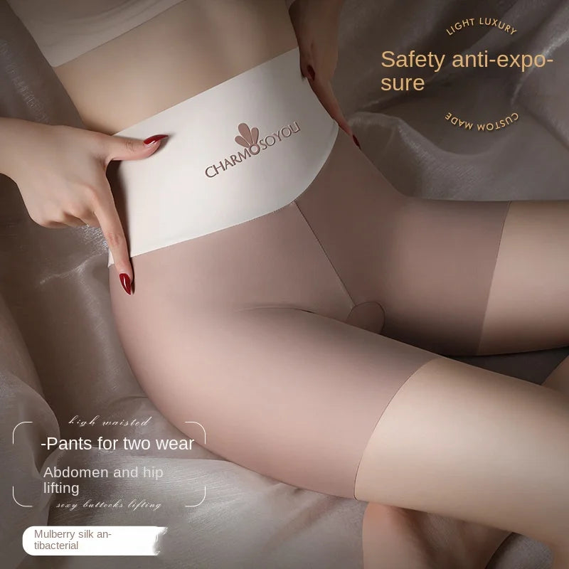 Seamless Ice Silk Womens Safety Shorts Plus Size Protective Shorts Under Skirt Stretch Boxer Briefs Safety Pants Shorts Women XL