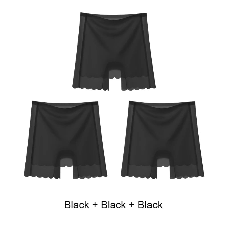 Plus Size Shorts Underwear for Women Shorts Under the Skirt Women's Boxer Safety Short Pants Ice Silk Summer Protective Ruffle