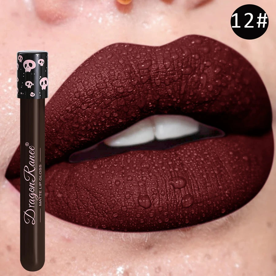 Colored Lip Gloss, Lip Glaze, Test Tube Lip Glaze, Lip Makeup, Easy to Color, Waterproof Matte Lip Gloss, Party Lip Makeup, Lip Gloss, Not Easy to Fade Lip Gloss