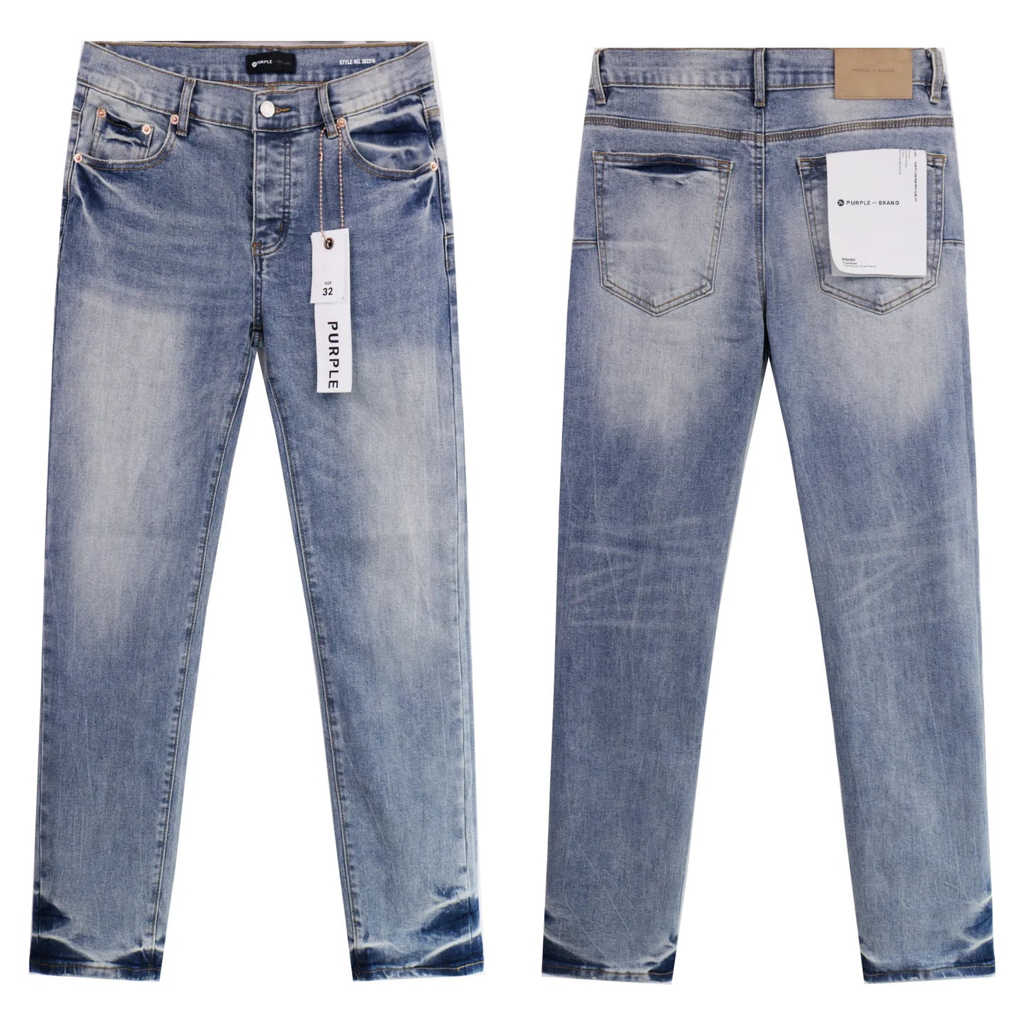Purple Jeans American High Street Ripped Patch Trendy Retro Straight Men's Trousers Jeans for Men Ripped Jeans Skinnyjeansmen