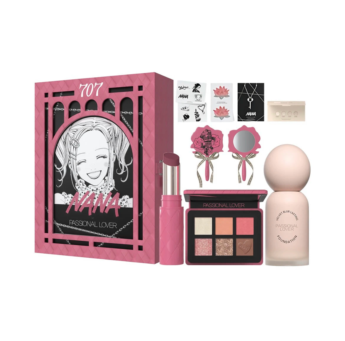 Anime Nana Joint Name Makeup Gift Box Hot Girl Lipstick Foundation Eyeshadow Palette Set Sexy Long Lasting Cosmetic Gifts