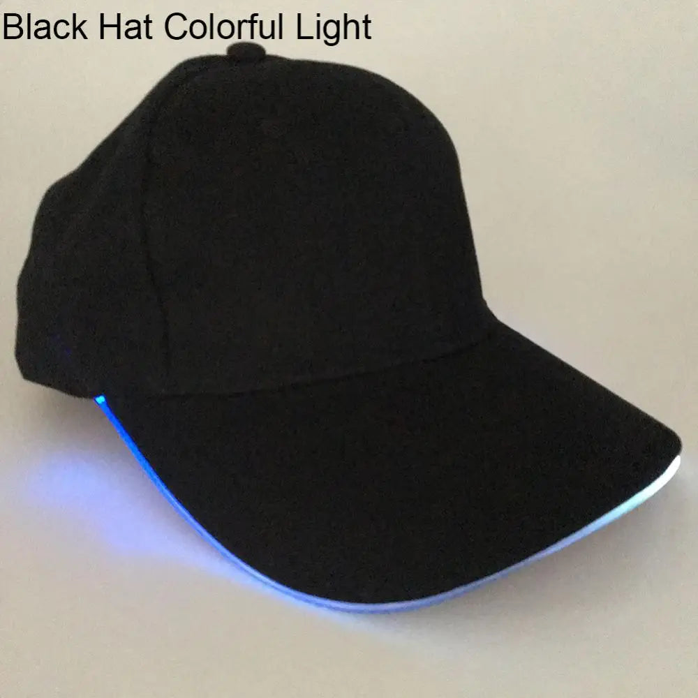 LED Luminous Baseball Hat Christmas Party Peaked Cap Glowing Hat Women Men Casual Skull Caps Cosplay Costume Christmas Party Hat