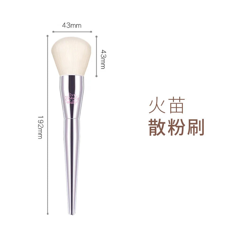 Silver High quality full functional Makeup brushes Foundation Powder Blusher Highlight Eyeshadow Flat eyebrow Make up brushes