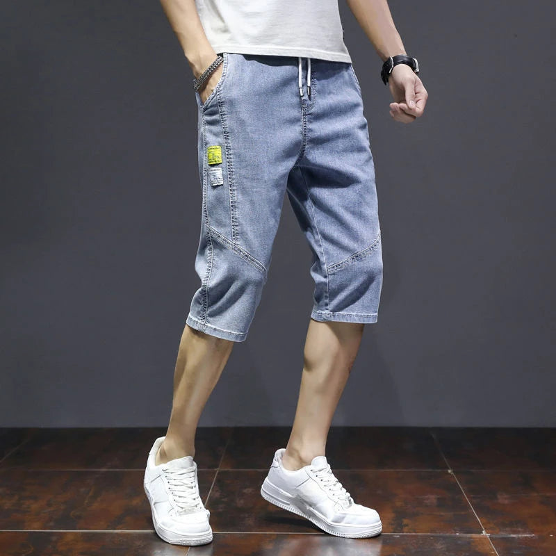 Male Denim Shorts Big Size Oversize Gray Cargo Men's Short Jeans Pants Retro Summer Xl Y2k Fashion Designer Streetwear New In