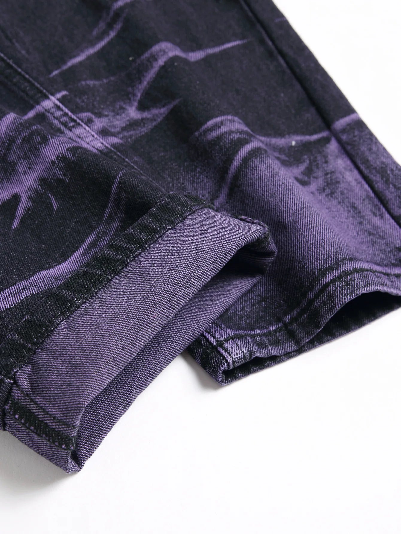 High Street Ripped Jeans for Men Four Seasons Casual Denim Pants Personalized Purple Black Straight Jeans Fashion Youth Trousers