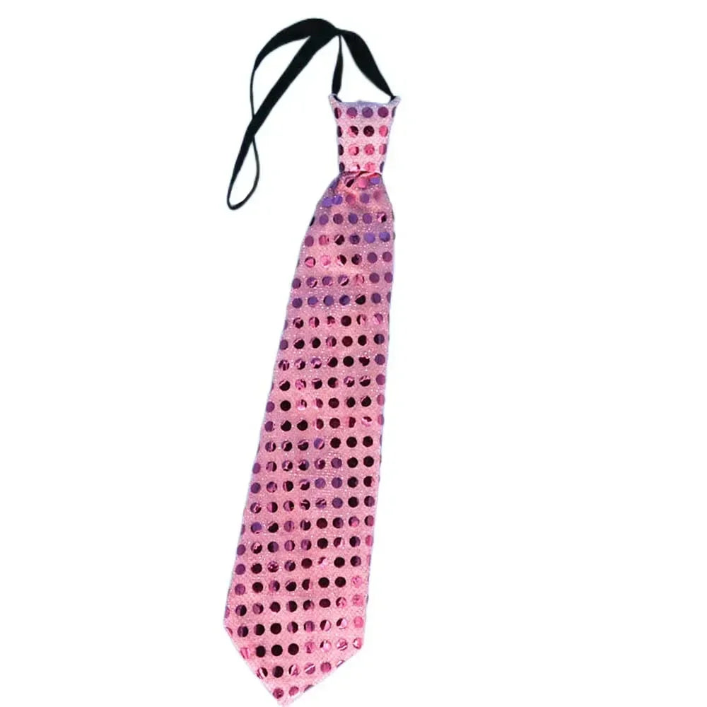 Woman Men Kids LED Light Up Sequin Fedora Jazz Hat Cap Gift Necktie Tie Neon Glow Party Bar Birthday Costume Wedding Festival