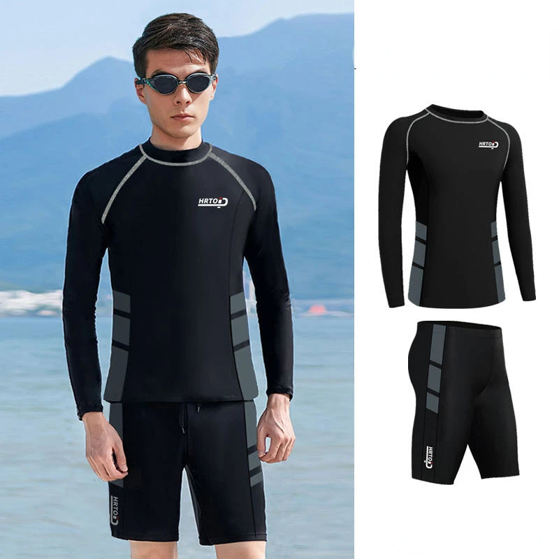 Couple Snorkeling Suit, Sunscreen Quick-Drying Surfing Suit for Men and Women, Long Sleeve Swimsuit, Lovers Jellyfish Suit Set